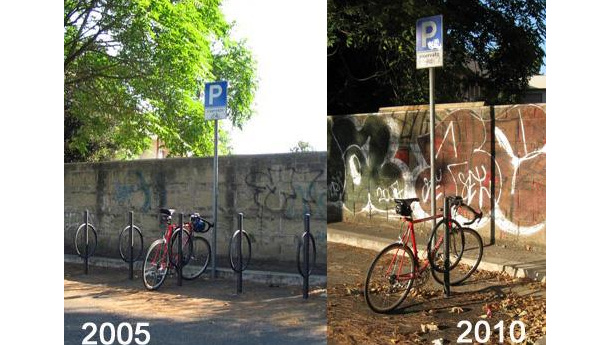 Immagine: Roma Pedala denuncia: rimosse le rastrelliere alla stazione Nomentana