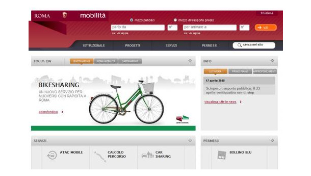 Immagine: On line il nuovo sito della mobilità a Roma