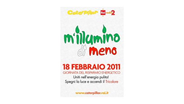 Immagine: M'illumino di meno, il 18 febbraio la campagna di Caterpillar in versione “tricolore”