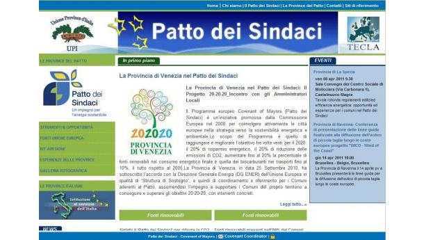 Immagine: Energia rinnovabile, l'Unione delle Province lancia un sito per promuovere il Patto dei sindaci