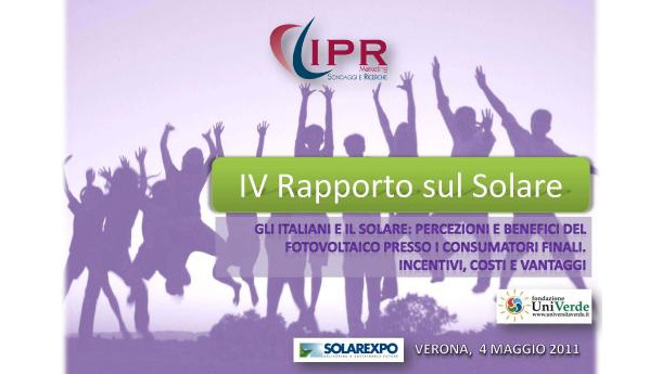 Immagine: Rapporto Ipr-Univerde sul solare: gli italiani bocciano il governo e vogliono più incentivi