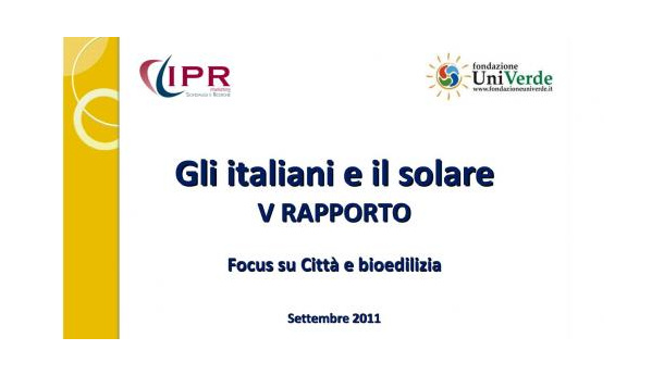 Immagine: Rapporto Ipr-UniVerde: il 92% degli italiani vuole l’energia solare