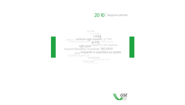 Immagine: Gse, pubblicato il Rapporto delle attività 2010