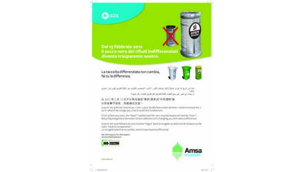 Immagine: Rifiuti. Milano: dal 15 febbraio parte con il sacco trasparente