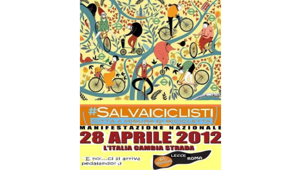 Immagine: #Salvaiciclisti a Roma. Regione Puglia presta ai manifestanti 20 biciclette pieghevoli