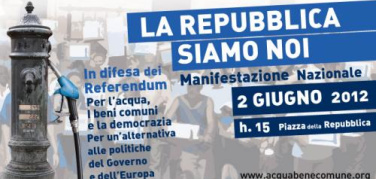 2 Giugno: i referendari dell'acqua di nuovo in piazza