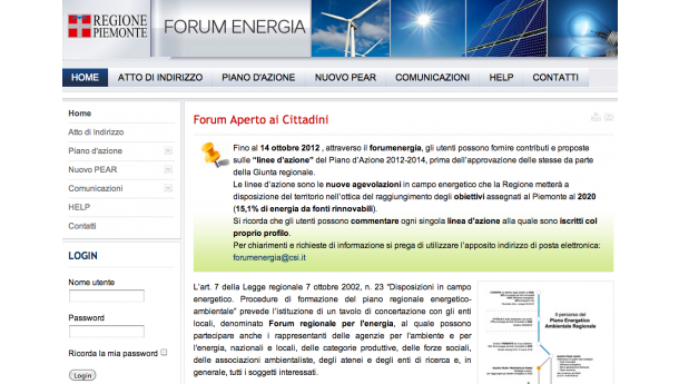 Immagine: Piano energetico Piemonte, al via il forum online per dire la propria