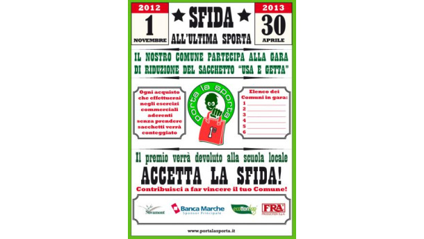 Immagine: Al via con il 1 novembre in 14 comuni la “Sfida all'ultima sporta”