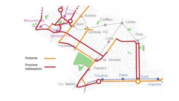 Immagine: Susa-Garibaldi e Centrale-San Babila, finanziati due nuovi itinerari ciclabili