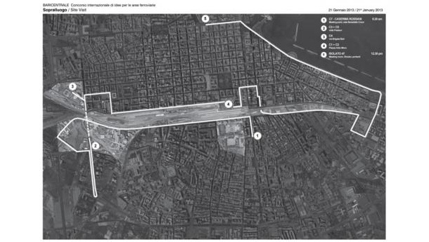 Immagine: Bari, concorso aree ferroviarie. Oggi il sopralluogo dei dieci gruppi selezionati | Organigramma gruppi