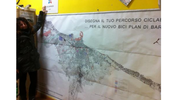 Immagine: Bari, le piste ciclabili dei loro sogni le disegnano i cittadini. Giovedì 24 gennaio i gruppi di lavoro