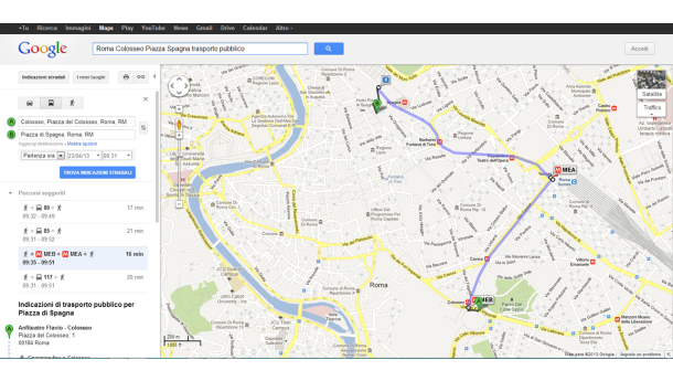 Immagine: Google Transit: spostarsi a Roma diventa più facile
