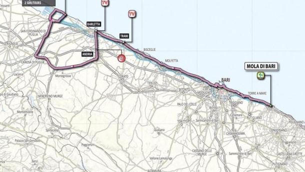 Immagine: A Bari il 9 maggio passa il Giro d'Italia 2013. Le strade chiuse al traffico. Il percorso di tappa