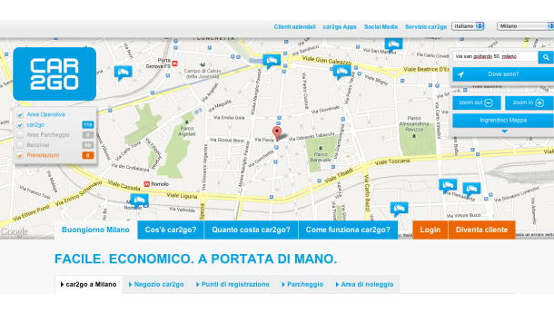 Immagine: Car2go, il car sharing conquista Milano. Il test del Corriere della Sera