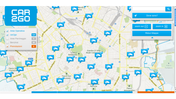 Immagine: Sfonda il carsharing Smart Car2go: 35mila iscritti