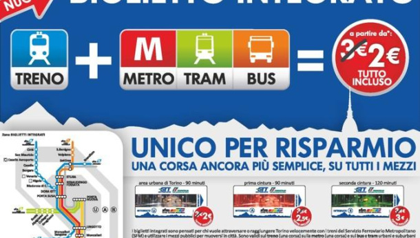 Immagine: Torino, un biglietto unico per treni, metro, tram e bus