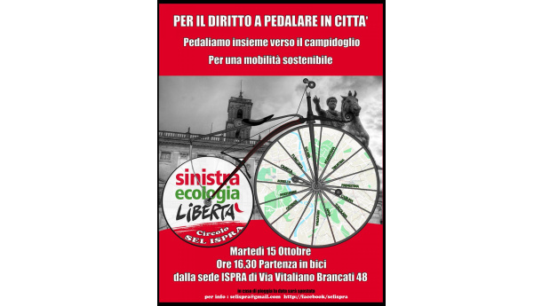 Immagine: Sel-Ispra: i ricercatori-ciclisti al Campidoglio per presentare richieste sulla mobilità sostenibile