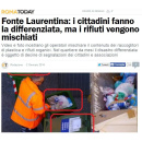Immagine: Fonte Laurentina: i rifiuti della differenziata mischiati assieme