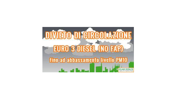 Immagine: 10 giorni di smog oltre i limiti nel Milanese: blocco Euro3 diesel da giovedì 20 marzo. Riscaldamenti spenti negli uffici pubblici