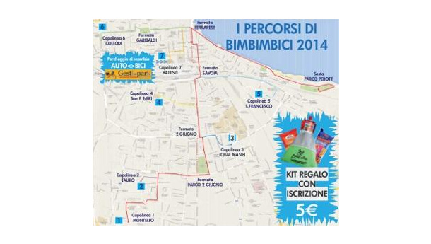 Immagine: Bari Bimbimbici 2014. L'11 maggio si celebra la Giornata nazionale della Bicicletta