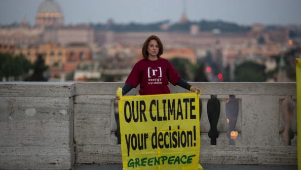 Immagine: G7 Energia, Greenpeace dal Pincio di Roma chiede sicurezza, indipendenza energetica e rinnovabili | FOTOGALLERY