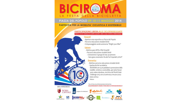 Immagine: BiciRoma, la festa della bicicletta 9-10-11 maggio è  a Piazza del Popolo