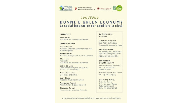 Immagine: Donne e green economy, convegno in Campidoglio il 24 giugno