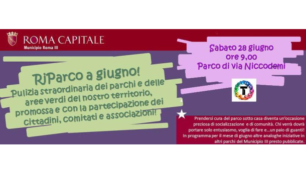 Immagine: Riparco, a Talenti il 28 giugno ci si rimbocca le maniche