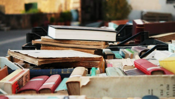 Immagine: Libri nella spazzatura, studenti recuperano e adottano