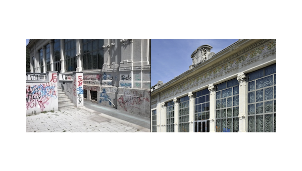 Immagine: Palazzina Liberty ripulita dai graffiti. Il Comune lancia 
