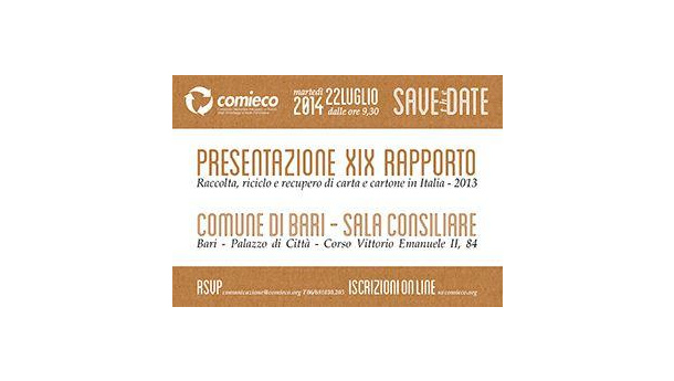 Immagine: Bari, presentazione XIX Rapporto Comieco - Anno 2013