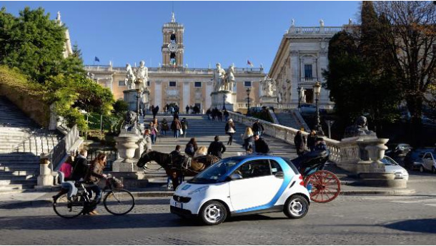 Immagine: Roma: Ztl A1 vietata anche al car sharing Car2go e Enjoy