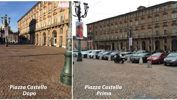 Immagine: Piazza Castello pedonale: spariscono gli ultimi parcheggi a pagamento
