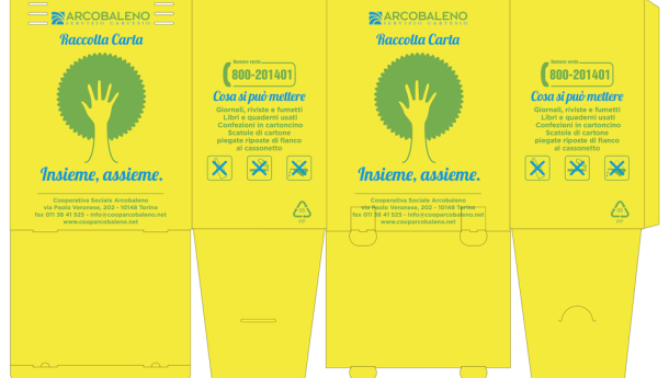 Immagine: Torino, con il servizio Cartesio gli imballaggi in carta non solo dentro, ma anche accanto ai contenitori gialli nei cortili