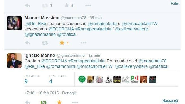 Immagine: European Cycling Challenge 2015, Ignazio Marino su Twitter: 
