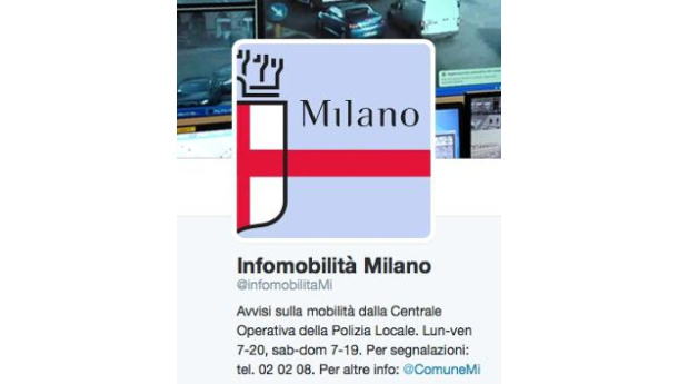 Immagine: @infomobilitaMi. L'account twitter del Comune di Milano sulla mobilitÃ