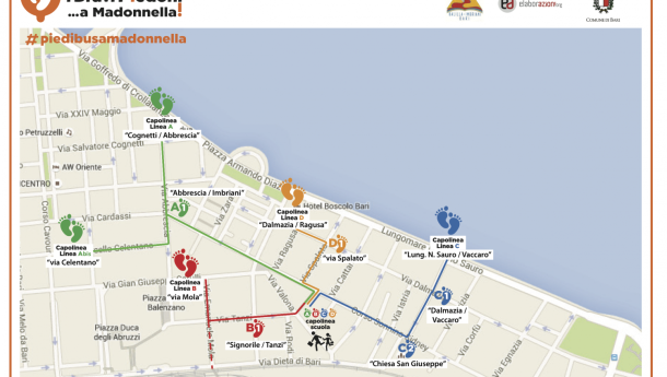 Immagine: Bari, inaugurato il piedibus alla scuola Balilla