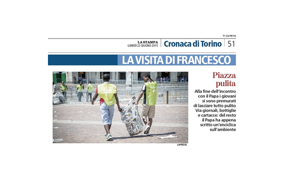 Immagine: Papa Francesco a Torino, sulla raccolta rifiuti una doverosa precisazione