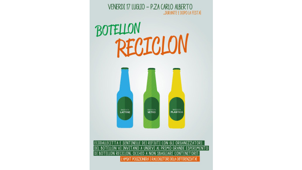 Immagine: Botellon Reciclon a Torino, per il 17 luglio l'obiettivo è differenziare i rifiuti della festa