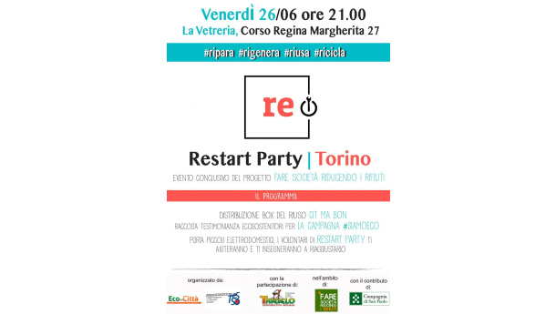 Immagine: “Restart Party”, l’evento conclusivo di “Fare Società Riducendo i Rifiuti”  l’evento conclusivo di “Fare Società Riducendo i Rifiuti”