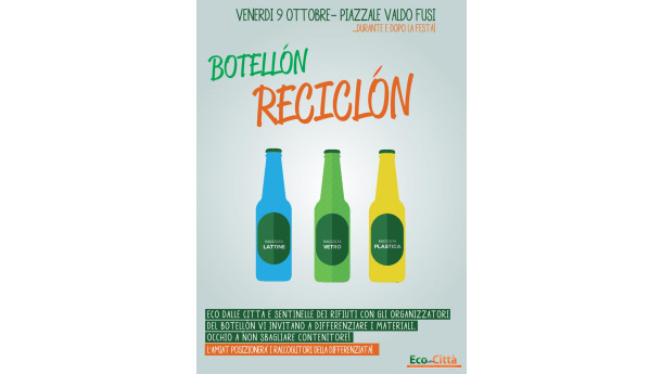 Immagine: Venerdì 9 ottobre 2015 Botellón Reciclón con le Sentinelle dei Rifiuti
