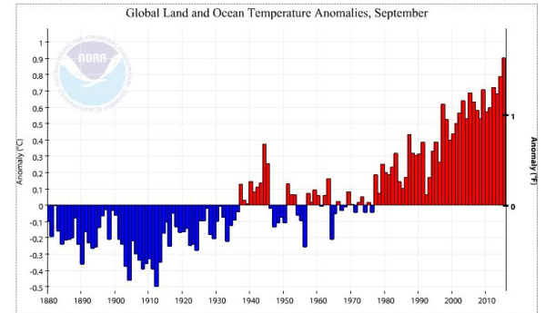 Immagine: È record! +0,9°C al di sopra della temperatura media del XX secolo