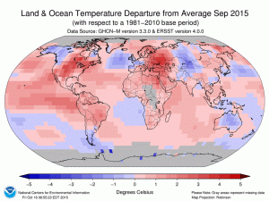 È record! +0,9°C al di sopra della temperatura media del XX secolo