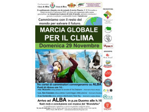 Alba (Cn), il 29 novembre tre cortei di camminatori alla marcia globale per il clima
