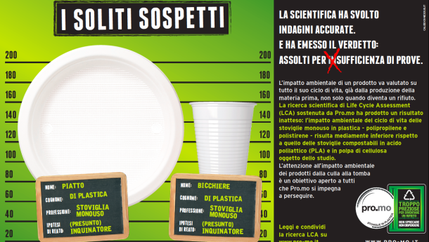 Immagine: Più sostenibili le stoviglie monouso in plastica o quelle compostabili? La nuova campagna Pro.Mo dopo la sentenza del Giurì