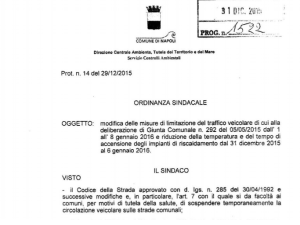 Smog, a Napoli blocco delle auto fino all'8 gennaio