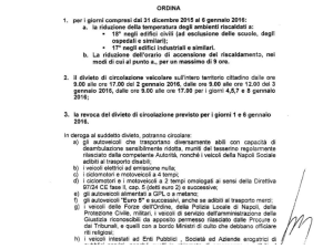 Smog, a Napoli blocco delle auto fino all'8 gennaio