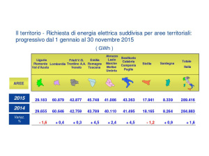 Consumi energia elettrica in Italia: +0,9% a novembre 2015