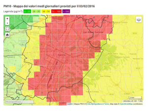 Torino è smog, 14 giorni consecutivi di superamento dei 50 μg/m3 ( seconda metà gennaio 2016)
