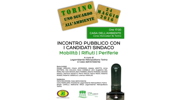 Immagine: Torino, 24 maggio: candidati sindaco a confronto sulle tematiche ambientali